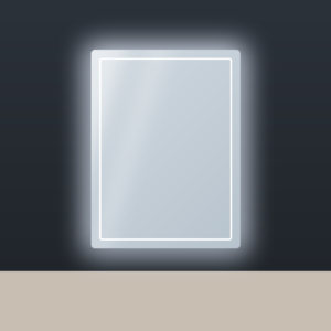 Rectangular LED vanity mirror